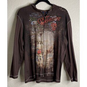 Vintage Y2K Westbound‎ 1X Womens Long Sleeve Full Zip Jacket Hooded Graphic USA